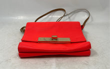 Load image into Gallery viewer, Vince Camuto Womens Orange Leather Tassel Turn Lock Flap Crossbody Purse