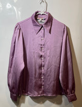 Load image into Gallery viewer, Zendaya Tommy Womens Lilac Long Sleeve Collared Button-Up Shirt Size 8