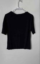 Load image into Gallery viewer, Oscar De La Renta Womens Black Crew Neck Short Sleeve Pullover T-Shirt Size M
