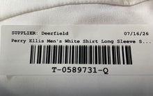 Load image into Gallery viewer, Perry Ellis Mens White Long Sleeve Stretch Slim Fit Button-Up Shirt Size XL