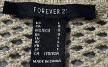 Load image into Gallery viewer, Forever 21 Womens Beige Crew Neck Long Sleeve Cropped Blouse Top Size Large