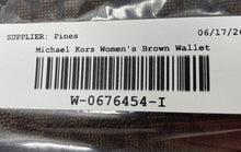 Load image into Gallery viewer, Michael Kors Womens Brown Monogram Jet Set Travel Double Zip Wristlet Wallet
