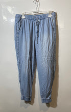 Load image into Gallery viewer, Nine West Womens Light Blue Chambray Drawstring Jogger Pants Size Medium