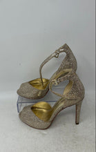 Load image into Gallery viewer, Michael Kors Womens Cambria Gold Stiletto Heel Ankle Strap Sandals Size 5 M