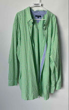 Load image into Gallery viewer, Tommy Hilfiger Mens Green White Gingham Long Sleeve Button-Up Shirt Size 4XL