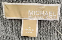 Load image into Gallery viewer, Michael Kors Womens Silver Long Sleeve Full-Zip Cardigan Sweater Size Large