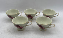Load image into Gallery viewer, Lot Of 11 Pcs Formalities By Baum Bros White Floral Teacups & Saucer Set