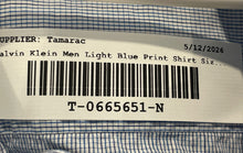 Load image into Gallery viewer, Calvin Klein Mens Light Blue Check Print Long Sleeve Dress Shirt Size XL