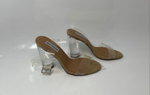 Load image into Gallery viewer, Steve Madden Womens Camille Beige Clear Block Heel Ankle Strap Sandals Size 7