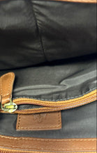 Load image into Gallery viewer, Oak & Tan Womens Brown Leather Adjustable Strap Zip-Around Lined Backpack w/ Tag