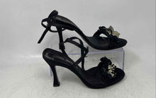 Load image into Gallery viewer, Via Spiga Womens Black Leather Buckle Stiletto Heel Strappy Sandals Size 6.5M