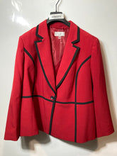 Load image into Gallery viewer, Le Suit Womens Red Black Long Sleeve Notch Lapel Two-Button Blazer Size 20W