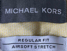 Load image into Gallery viewer, Michael Kors Mens Yellow Long Sleeve Regular Fit Dress Shirt Size XL 17.5