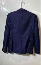 Load image into Gallery viewer, Zara Mens Dark Blue Lined Long Sleeve Notch Lapel One-Button Blazer Size 36