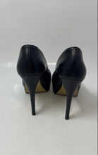 Load image into Gallery viewer, Enzo Angiolini Womens Black Leather Peep Toe Slip-On Pump Heels Size 6.5 M