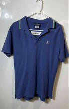 Load image into Gallery viewer, Psycho Bunny Mens Blue Pima Cotton Short Sleeve Spread Collar Polo Shirt Size 6