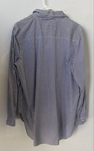 Load image into Gallery viewer, Calvin Klein Womens Black & White Striped Print Full-Zip Blouse Top Size XL