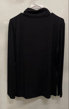 Load image into Gallery viewer, DKNY Womens Black Long Sleeve Pullover V-Neck Draped Wrap Blouse Top Size XL