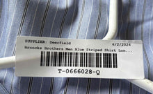 Load image into Gallery viewer, Brooks Brothers Mens Blue White Striped Long Sleeve Dress Shirt Size 16-33
