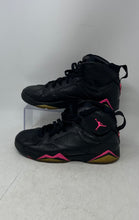 Load image into Gallery viewer, Nike Boys Jordan 7 Retro 442960-018 Black Pink Lace-Up Basketball Shoes Size 7