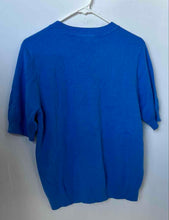Load image into Gallery viewer, Loft Womens Blue Short Sleeve Round Neck Knitted Pullover Blouse Top Size M