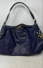 Load image into Gallery viewer, Hype Womens Blue Leather Inner Pockets Zipper Shoulder Hobo Handbag