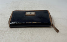 Load image into Gallery viewer, Nine West Womens Black Brown Pebble Leather Inner Pockets Zip-Around Wallet