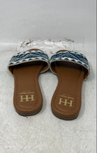 Load image into Gallery viewer, Haute Hippie Womens Blue White Geometric Slip-On Flat Slide Sandals Size 7.5