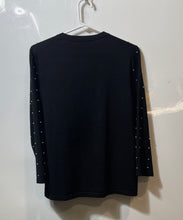Load image into Gallery viewer, Karl Lagerfeld Paris Womens Black Long Sleeve Embellished Cardigan Sweater Sz S