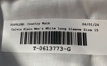 Load image into Gallery viewer, Calvin Klein Mens White Steel+ Slim Fit Non-Iron Dress Shirt Size 15 32/33 M