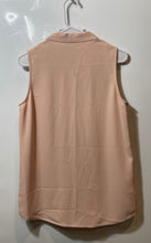 Load image into Gallery viewer, Calvin Klein Womens Light Peach Sleeveless V-Neck Inverted Pleat Blouse Top Sz S
