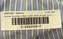 Load image into Gallery viewer, Brooks Brothers Mens Light Blue Striped Non-Iron Stretch Dress Shirt Size 36/37