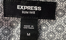 Load image into Gallery viewer, Express Mens Gray Printed Short Sleeve Button-Up Shirt Size Medium