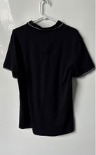 Load image into Gallery viewer, Armani Exchange Mens Black White Short Sleeve Collared 1/4 Zip Polo Shirt Size L