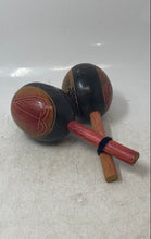 Load image into Gallery viewer, Vintage Wood Carved Handheld Cartagena Maracas Percussion Musical Instrument
