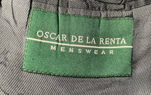 Load image into Gallery viewer, Oscar De La Renta Mens Blue Notch Lapel Single Breasted Two-Button Blazer Sz 40S