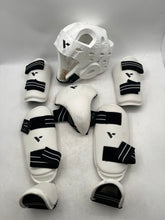 Load image into Gallery viewer, LXV Vision White Black Taekwondo Platinum Protective Gears Set Size S 6 Pcs