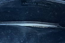 Load image into Gallery viewer, Amelia Berko Womens Brown Embossed Leather Weave Design Snap Flap Shoulder Bag