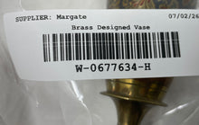 Load image into Gallery viewer, Gold Tone Floral Etched Collectible Decorative Tabletop Brass Designed Vase