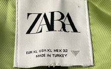 Load image into Gallery viewer, Zara Womens Green Long Sleeve Welt Pocket Open Front Cropped Blazer Jacket Sz XL