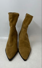 Load image into Gallery viewer, Zara Womens Brown Pointed Toe Side Zip Block Heel Ankle Booties Size EUR 40