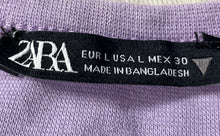 Load image into Gallery viewer, Zara Womens Purple Short Sleeve Crew Neck Pullover Cropped T-Shirt Size Large