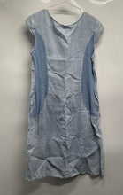 Load image into Gallery viewer, Lina Tomei Womens Light Blue Linen Round Neck Shift Dress Size Large