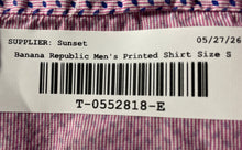 Load image into Gallery viewer, Banana Republic Mens Purple Printed Cotton Slim Fit Soft Wash Button-Up Shirt S