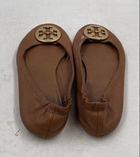 Load image into Gallery viewer, Authentic Tory Burch Womens Reva Brown Leather Slip-On Ballet Flats Size 7 M