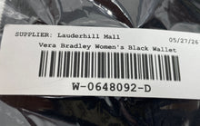 Load image into Gallery viewer, Vera Bradley Womens Black Quilted Credit Card Holder Zip-Around Wristlet Wallet