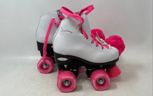 Load image into Gallery viewer, Epic Girls Princess White Pink Lace-Up High Top Quad Roller Skates Size 10J