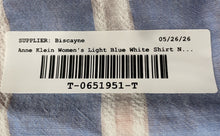 Load image into Gallery viewer, Anne Klein Womens Light Blue White Striped Cotton Button-Up Shirt No Size