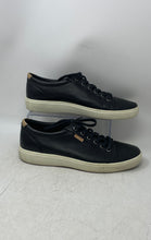 Load image into Gallery viewer, Ecco Mens Black Leather Low Top Round Toe Lace-Up Sneaker Shoes Size 10