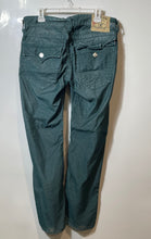 Load image into Gallery viewer, True Religion Mens Green Denim Medium Wash Mid-Rise Straight Jeans Pants Size 34